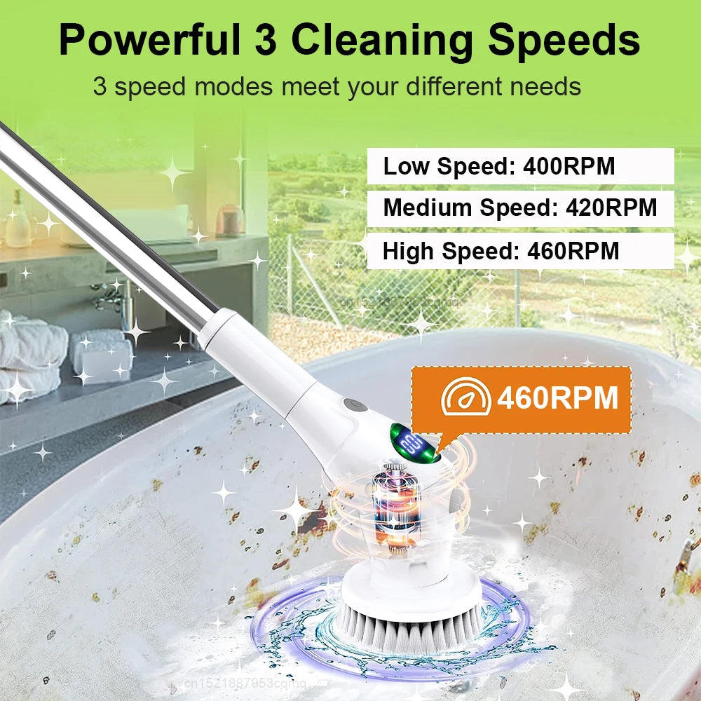 Electric Bathroom Cleaning Brush Automatic Wireless Multifunctional
