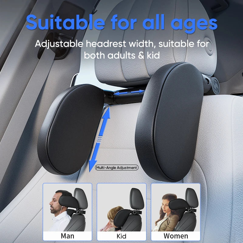 Car Seat Headrest Adjustable Side Head Support Telescopic Cervical