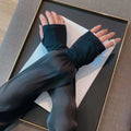 Fashion Summer Sun-protective Sleeves Anti-UV Outdoor Arm Cuff Cover Ice Silk Arm Sleeves Women Men Zpaxo Black
