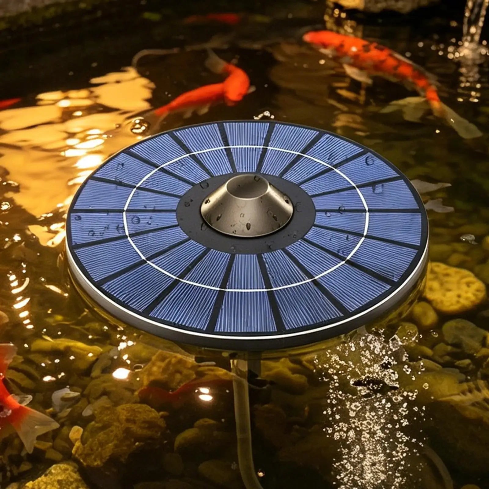 Solar Floating Pond Aerator Oxygen Pump Air Hose Bubble Stone Fish