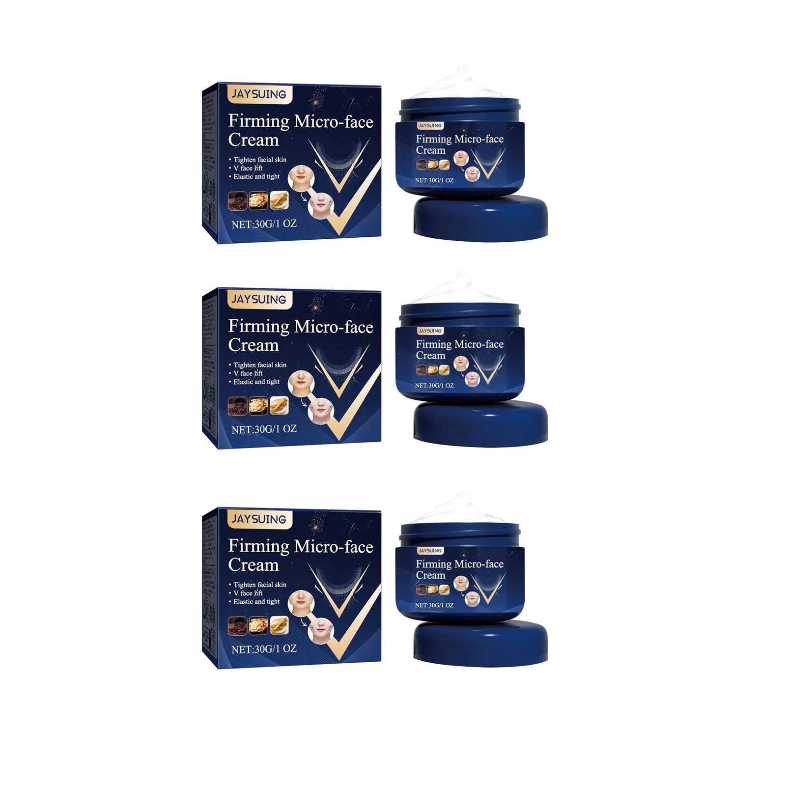 Jaysuing V-Shape Face Firming & Slimming Cream 30g Face Firming Cream Zpaxo 3Pcs