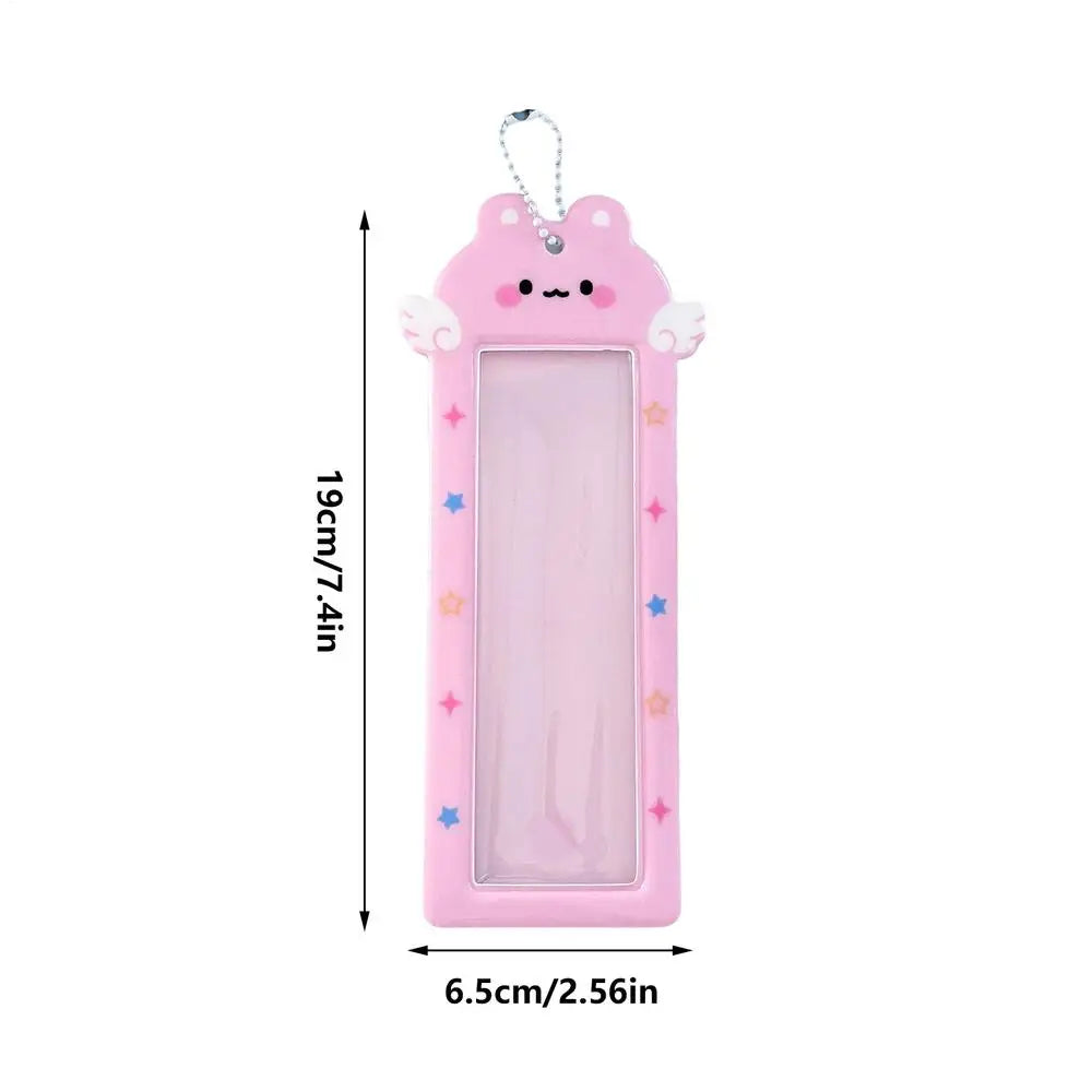 Photocard Holder Keychain 4 Compartment Photo Protective Sleeve Album