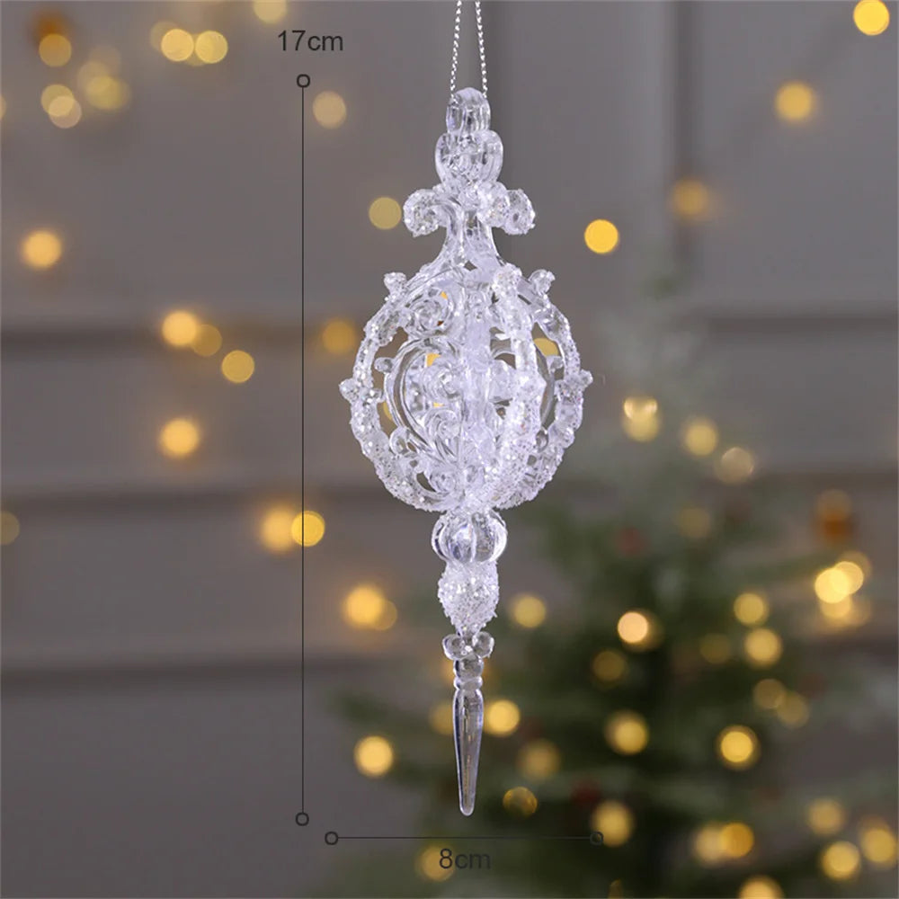 3D Crystal Snowflake Christmas Tree Hanging Ornaments 2025