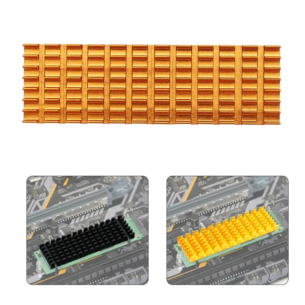 Cooling Fin Desktops M 2 SSD 2280 PCIE State Drive Heat Sink 70x22x6mm