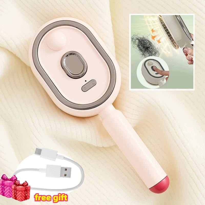 2 in 1 Water Spray Hairbrush Electric Spray Air Cushion Scalp Massager Self Cleaning Steam Essential Oil Brush Rechargeable Zpaxo pink