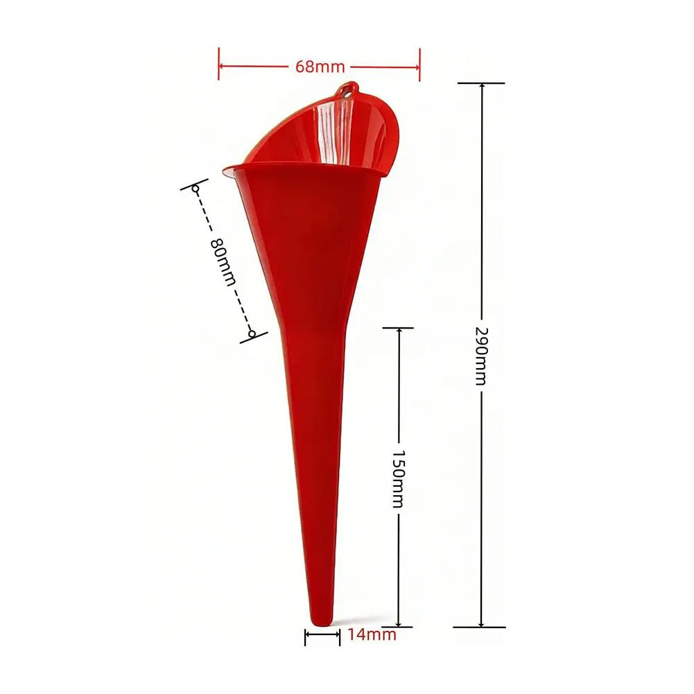 Long Stem Refueling Funnel – Oil, Gas & Fuel for Car & Bike Automotive Funnel Zpaxo Red L