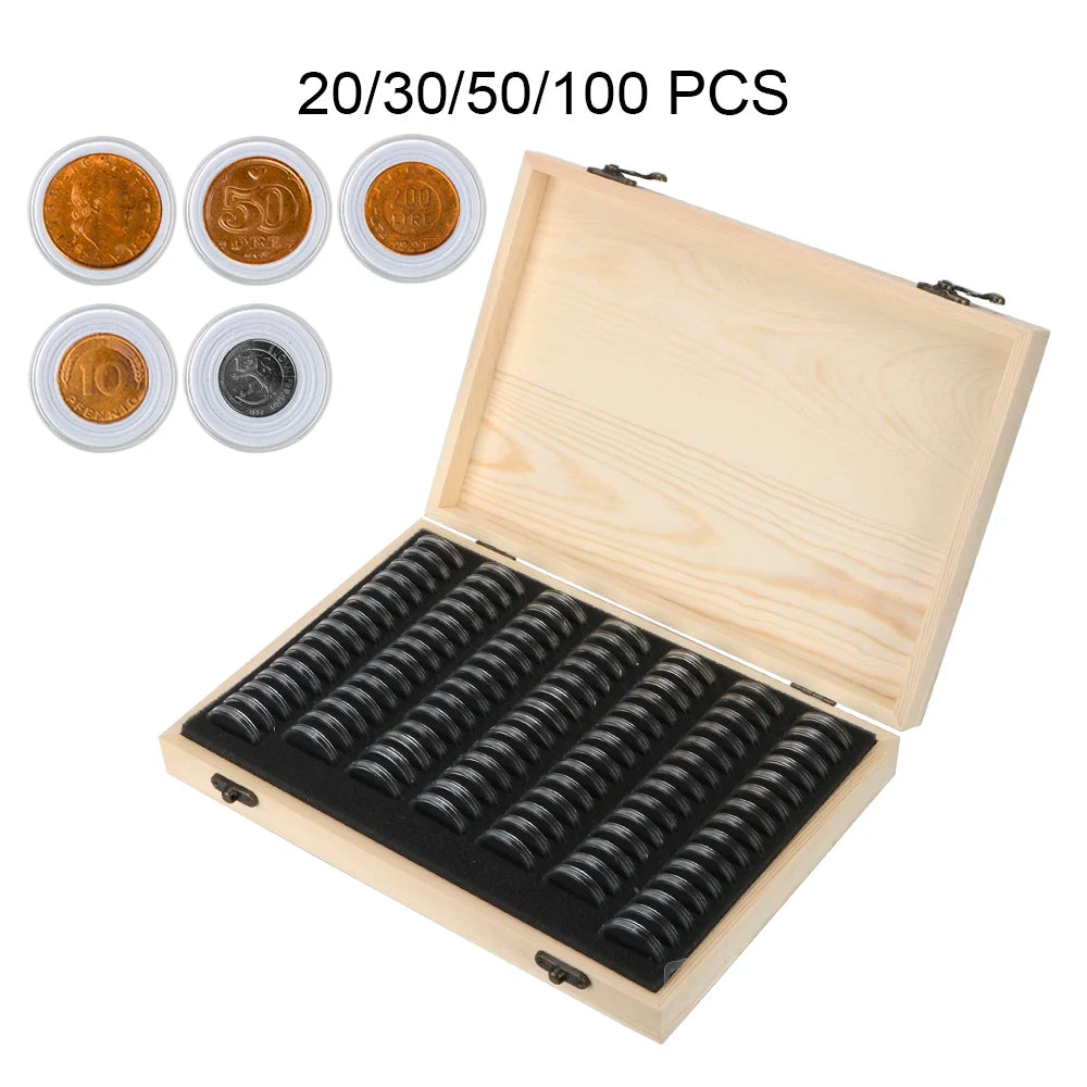 Coins Storage Box Adjustment Pad Adjustable Antioxidative Wooden
