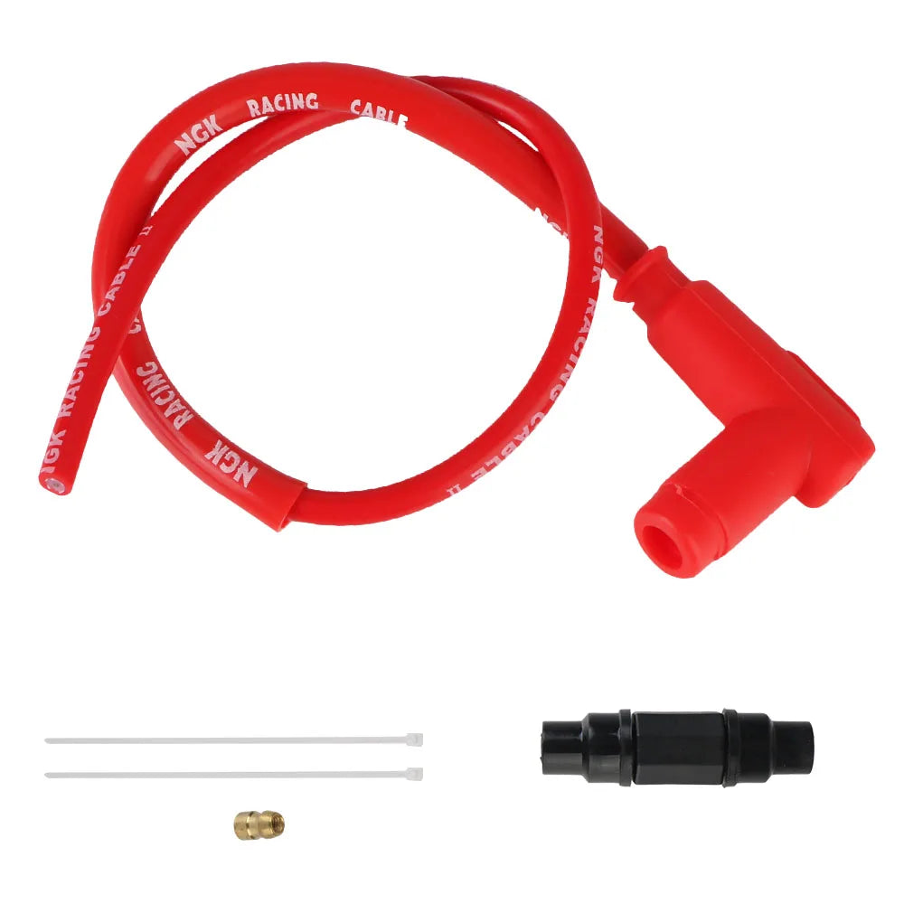 Universal Spark Plug Motorcycle lgnition Coil lridium Cable For Dirt Bike Racing Go Kart ATV Scooter Moto Zpaxo 90 angle Red