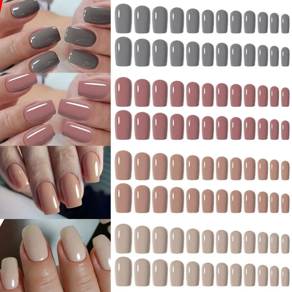 Manicure Long Square Ballerina False Nails French Pure Fake Nials Zpaxo M06