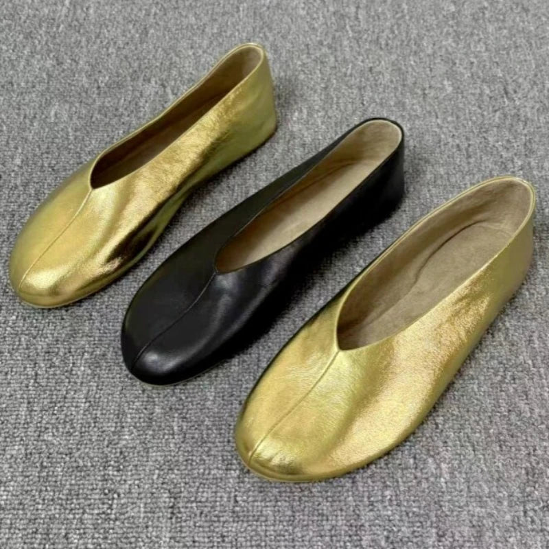 Women's Round Closed Toe Comfortable Solid Single Shoes Spring Autumn Zpaxo