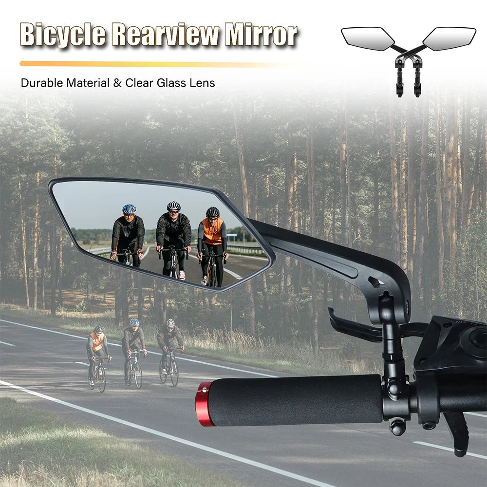 Bicycle Handlebar Reflector Rear View Mirror Safety Adjustable Rotatable Mirror Clear Electric Scooter Cycling Accessories Zpaxo