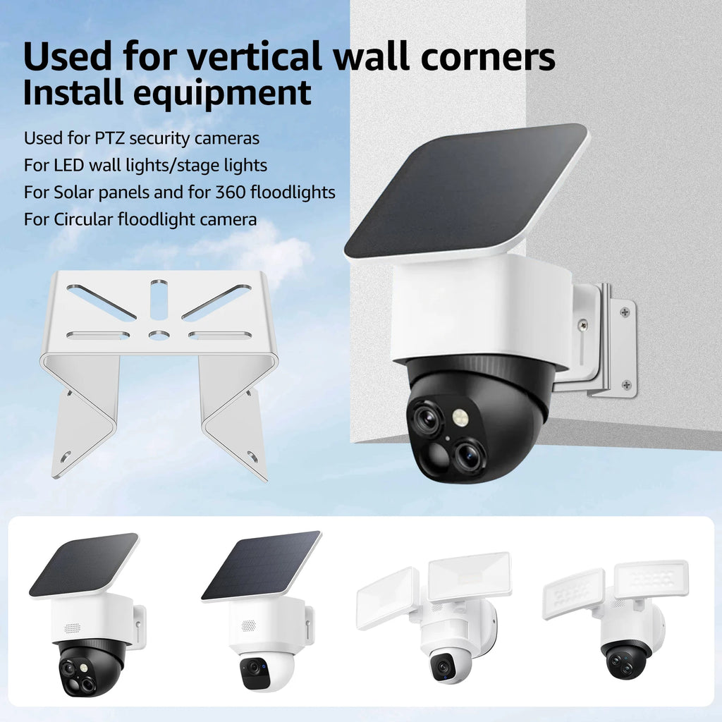 WiTi Outside Wall Corner Mount Metal Bracket Gutter Mount Stainless Steel Bracket for Eufy Security SoloCam S340, Solar Security Zpaxo