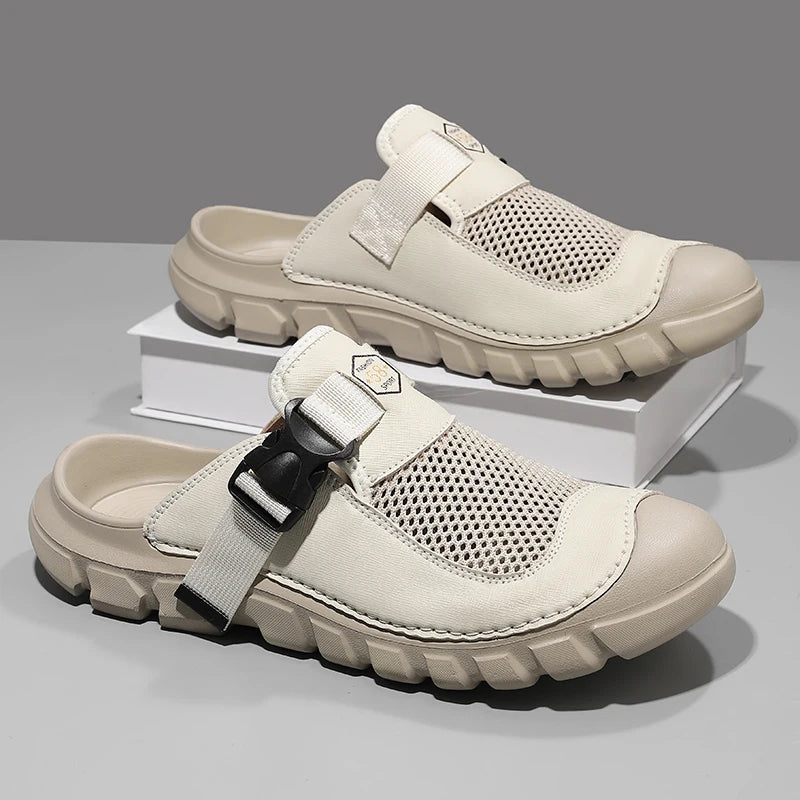Summer Men Sandals Leather Mens Casual Shoes Outdoor Beach Roman Zpaxo
