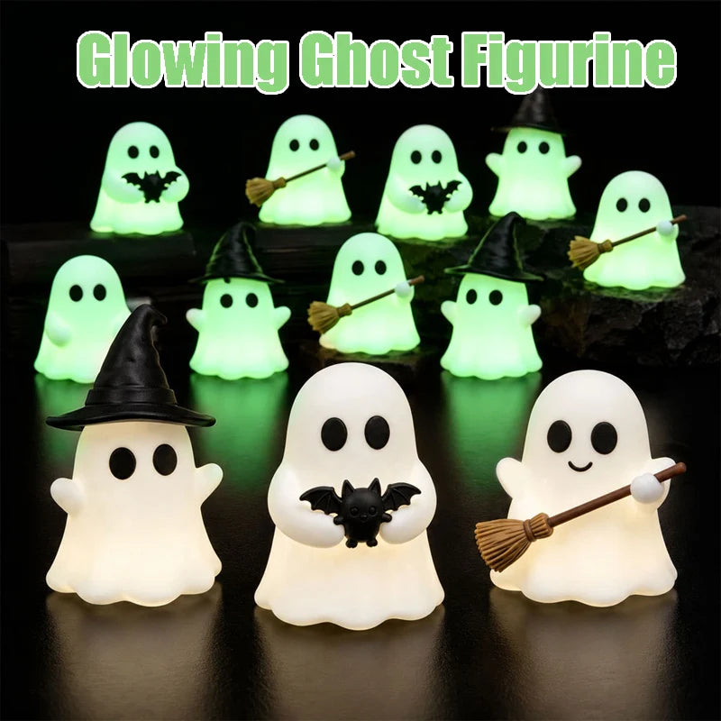 Glow-in-the-dark Mini Ghost Figurine Halloween Creative Decoration