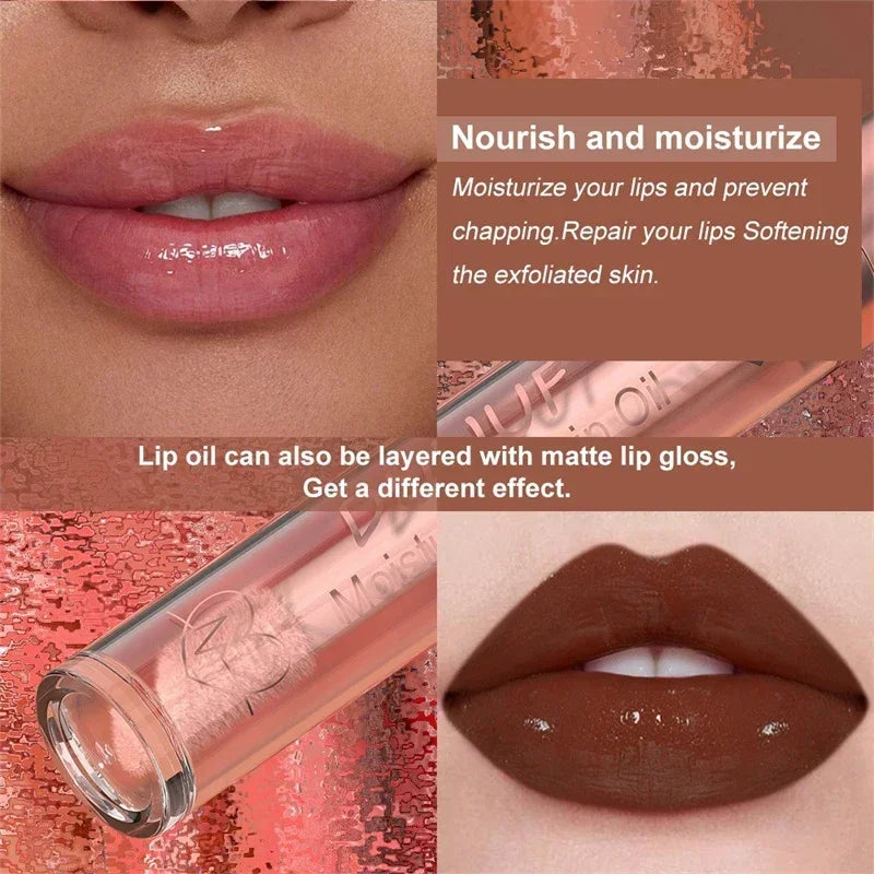 Matte Velvet Lip Gloss Dark Red Brown Lip Glaze Long Lasting Waterproof Liquid Lipstick Natural Moisturizer Transparent Lip Oil Zpaxo