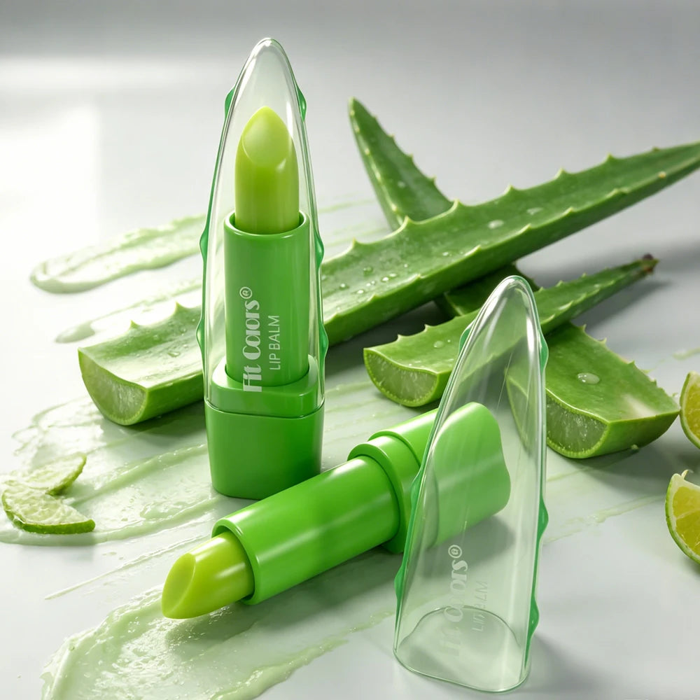 1PC Aloe Vera Gel Lipstick Warming-Changing Waterproof Jelly Lip Stick Moisturizing Nourishing Lip Balm Hydration Lips Cosmetics Zpaxo