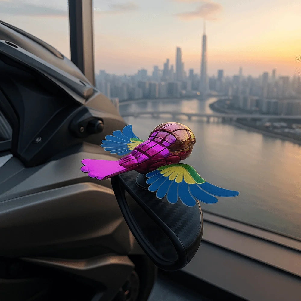 Shaking Wings Design Motorcycle Rearview Mirror Decoration Decorative Accessories Bird Shape Car Sunroof Decoration Zpaxo