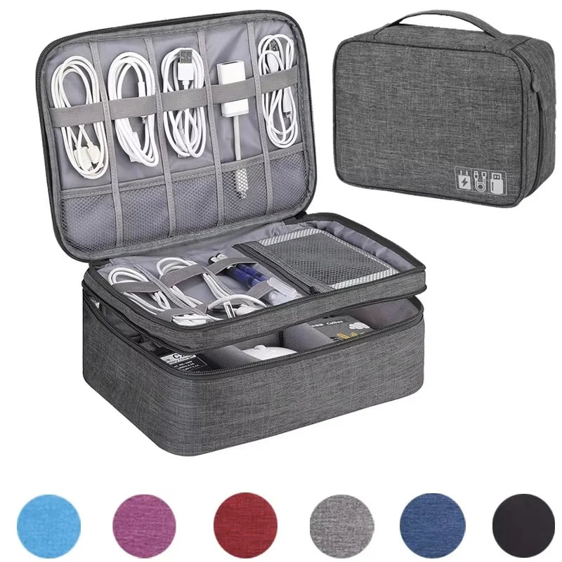 Travel Cable Storage Bag Portable WaterProof Digital Electronic Organizer USB Cable Headset Line Storage Bag USB Cable Organizer Zpaxo