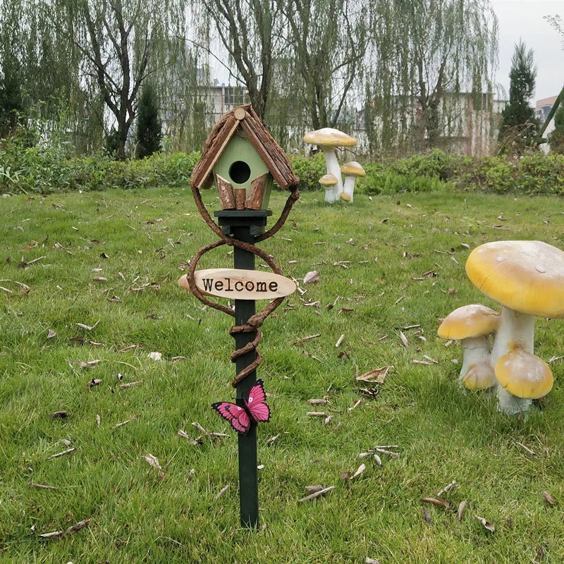 Horticultural decoration bird house villa garden land bird nest farmhouse homestay kindergarten outdoor courtyard decoration Zpaxo spire green