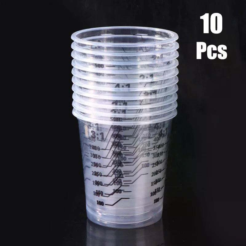 Disposable Clear Plastic Paint Mixing Cups Pot Calibrated Cup Zpaxo Default Title