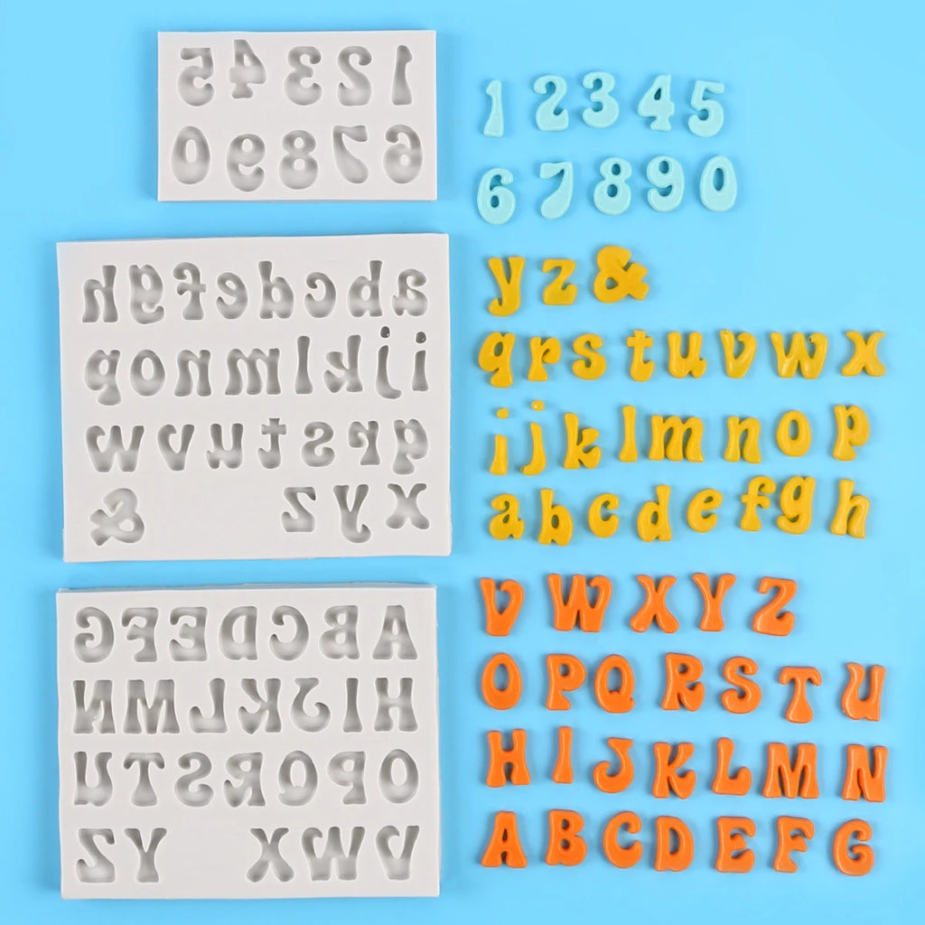Alphabet Number Silicone Mold Cake Decorating Uppercase Lowercase Letter Fondant Chocolate Candy Sugarcraft Baking Mould Zpaxo