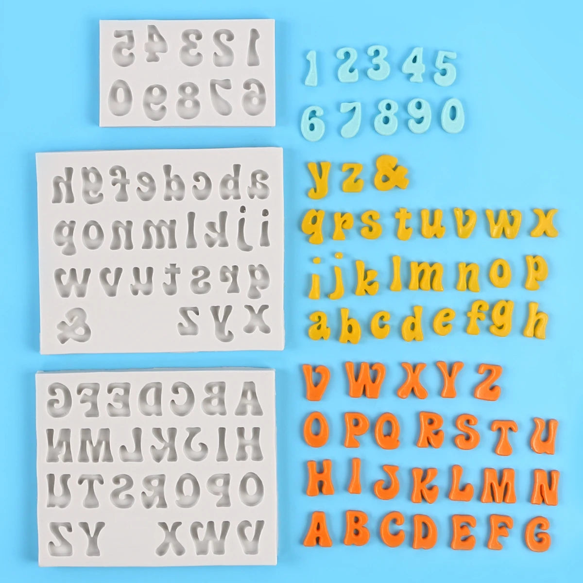 Alphabet Number Silicone Mold Cake Decorating Uppercase Lowercase Letter Fondant Chocolate Candy Sugarcraft Baking Mould Zpaxo
