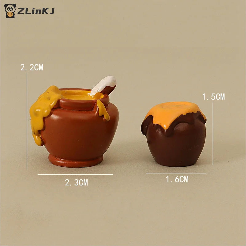 ▶3Pcs 1/12 Dollhouse Simulation Honey Jar Set Dollhouse Miniature Kitchen Food Decoration Dolls House Accessories Zpaxo