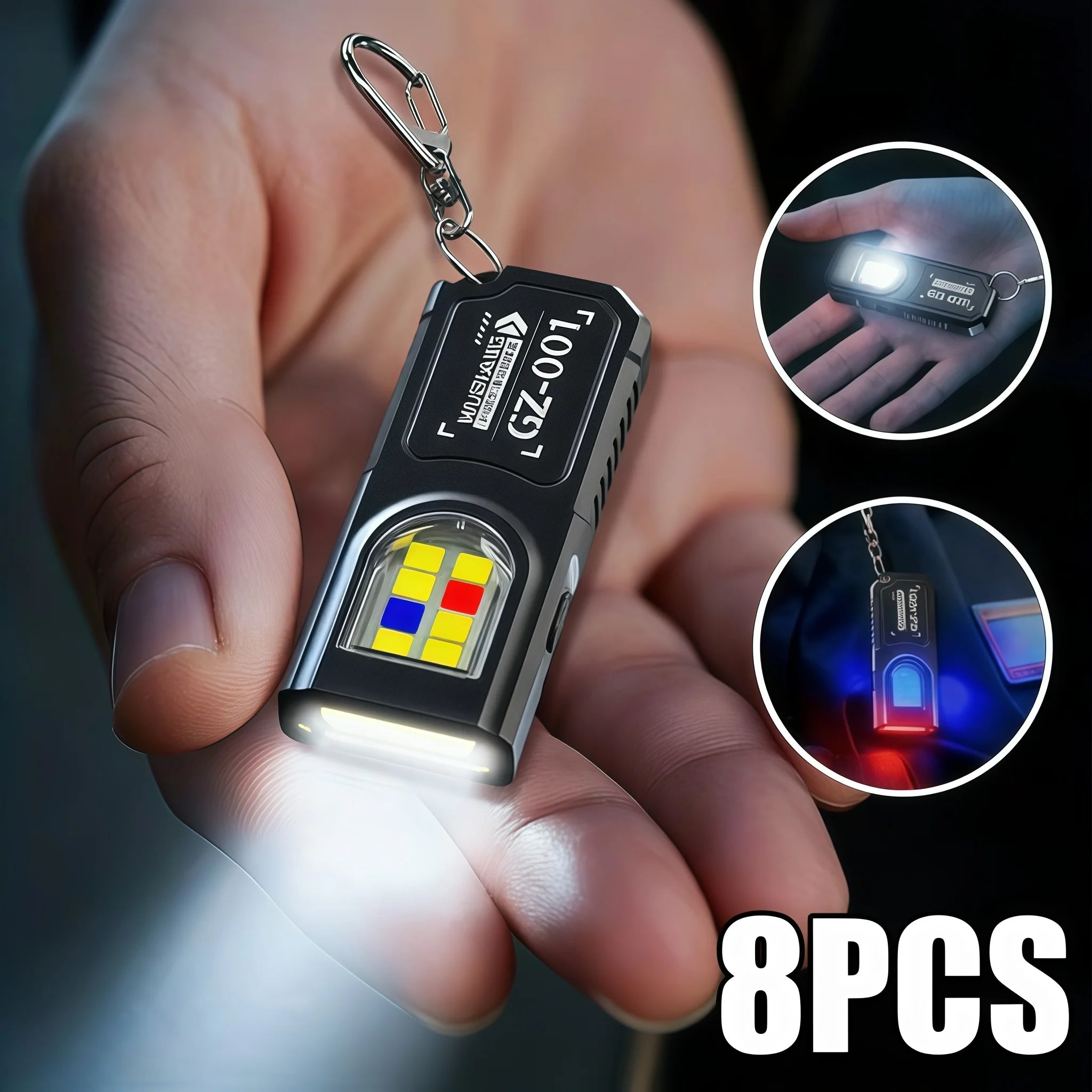 Mini COB LED Keychain Flashlight – USB-C Rechargeable Torch