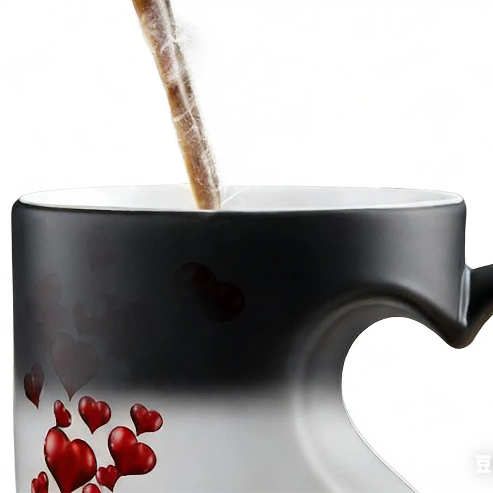 Creative Ceramic Changing Mug Heart-shaped Thermochromic Reveal
