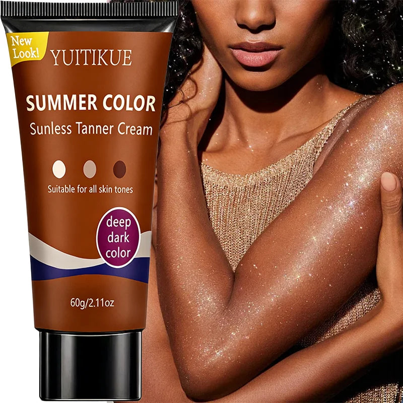YUITIKUE Self Tanner – Clear Formula, Natural Deep Dark Glow 60g Self Tanner Zpaxo Default Title
