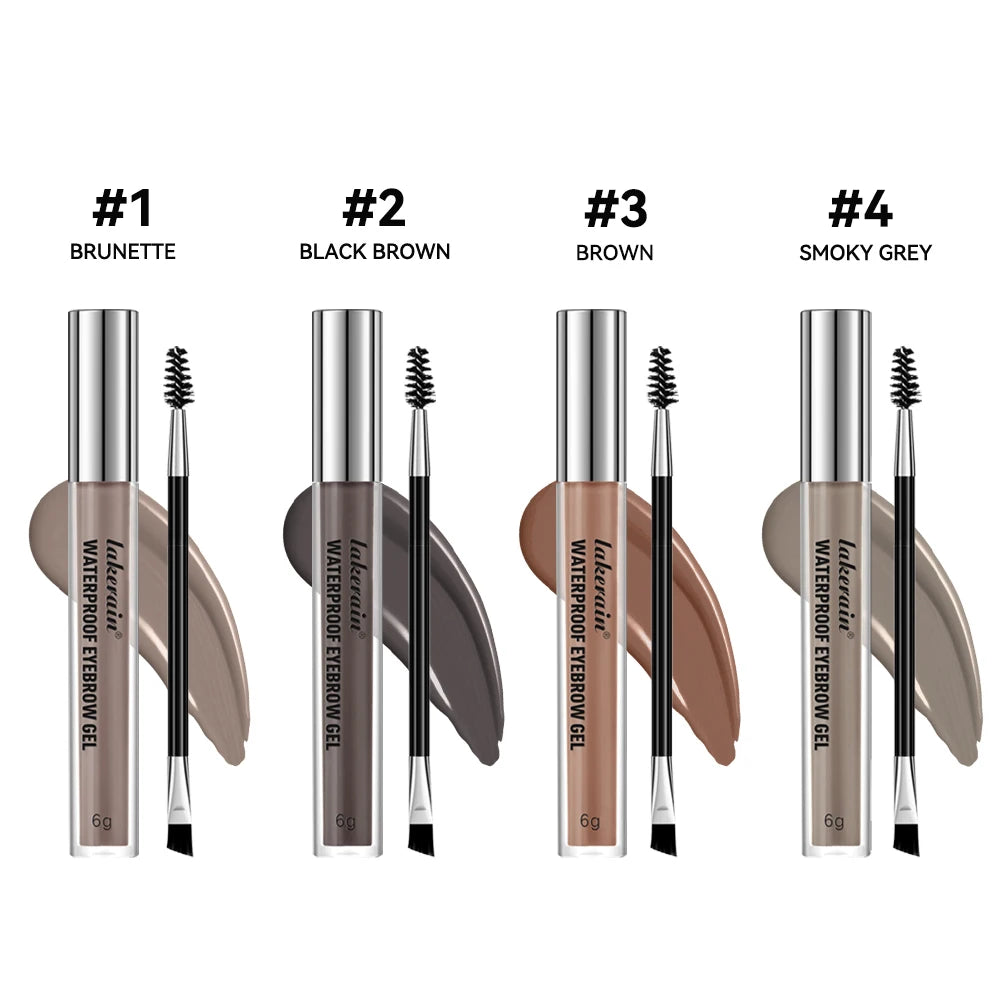 Waterproof Eyebrow Gel for Long Lasting Highly Tinted Liquid Eye Brow Makeup Sweatproof Natural Black Brown Zpaxo