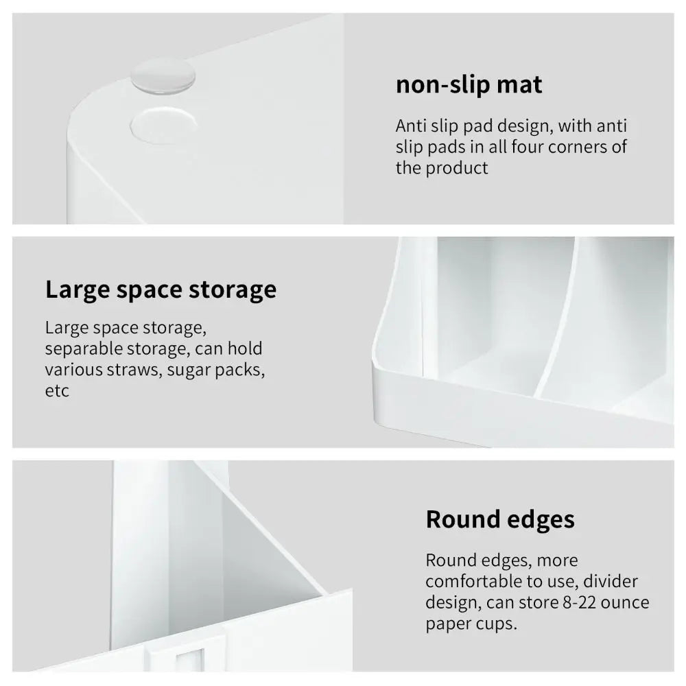 6-Compartment Paper Cup Dispenser & Organizer Rack Cup Dispenser Rack Zpaxo