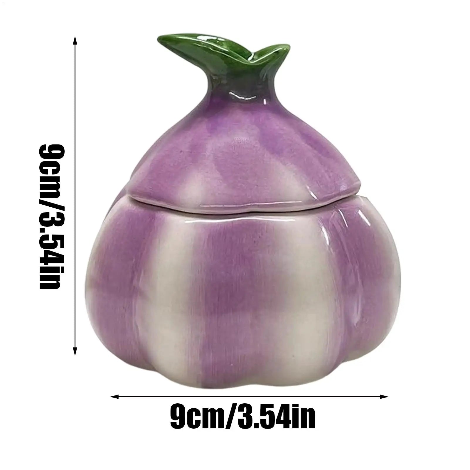 Salt Cellar Kitchen Ceramic Sugar Container Lid Spoon Onion Shaped
