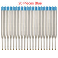 5/20pcs High Quality 1.0mm Metal Ballpoint Pen Replace Refills Blue Black Red Ink Smooth Writing For Office Stationery Supplies Zpaxo 20pcs Blue