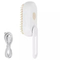 New Cat Dog Pet Spray Massage Brush One Button Steam Spray Folding Rotatable Floating Hair Bath Hair Removal Brush Comb Zpaxo WHITE