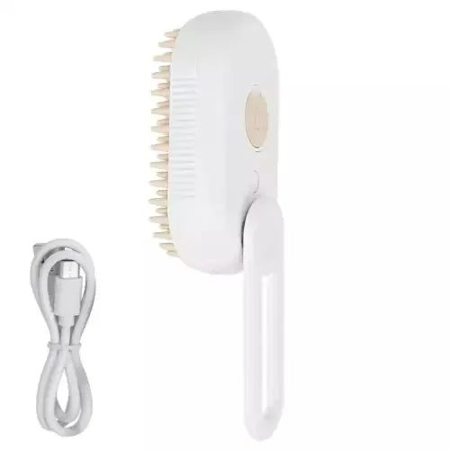 New Cat Dog Pet Spray Massage Brush One Button Steam Spray Folding Rotatable Floating Hair Bath Hair Removal Brush Comb Zpaxo WHITE