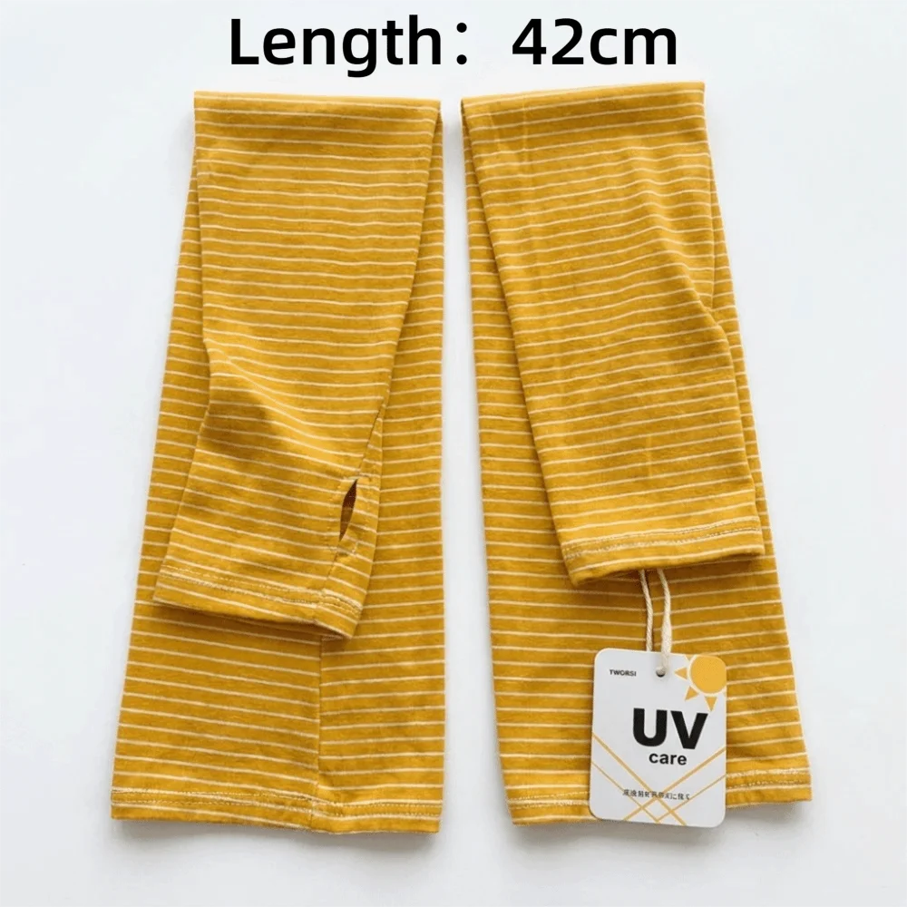 1 Pair Retro Sun Protection Sleeves Striped Design UV Protection Ice Silk Sleeves Japanese Style Breathable UV Resistant Sleeves Zpaxo