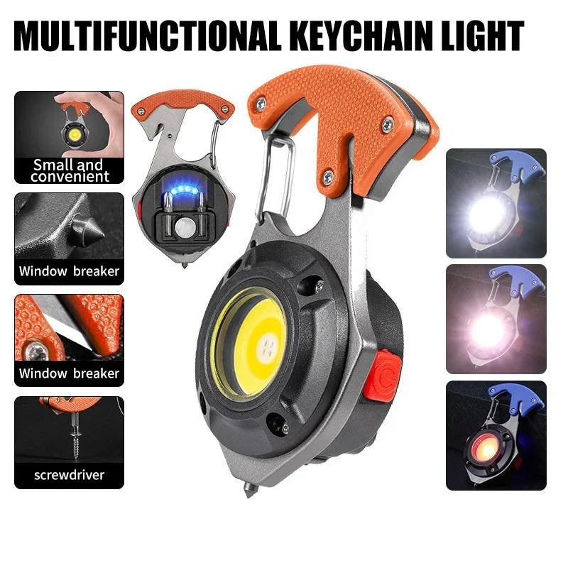 ESMARTER COB Keychain Flashlight – Rechargeable Mini Work Light