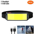 COB LED Headlamp USB-C Rechargeable Waterproof 500 Lumens
