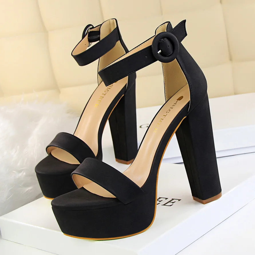 Elegant Sandals Women Heels Pumps Heel Women's Banquet Waterproof Zpaxo