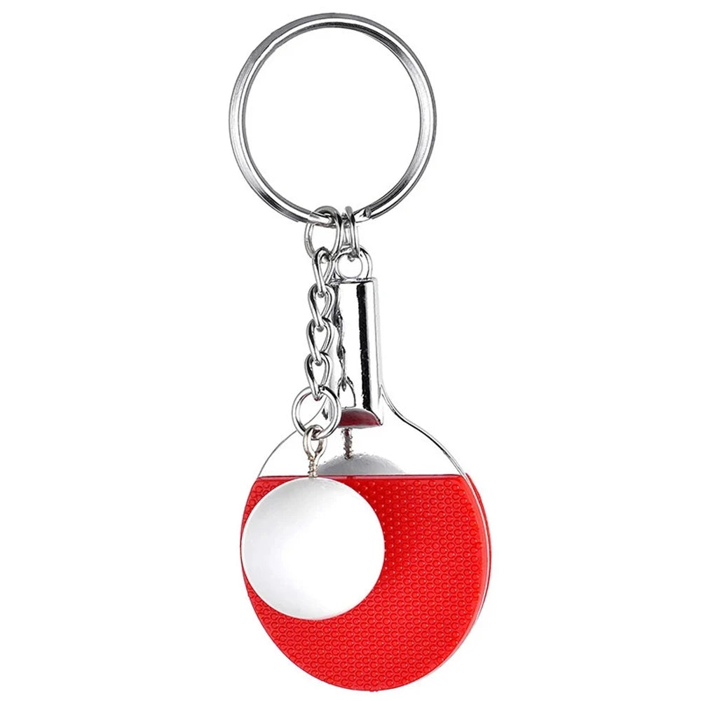 Accessories 7 Color Bowling Tennis Ball Badminton Table Tennis Racket Ping Pong Key Ring Sports Keyring Table Tennis Keychain Zpaxo Red