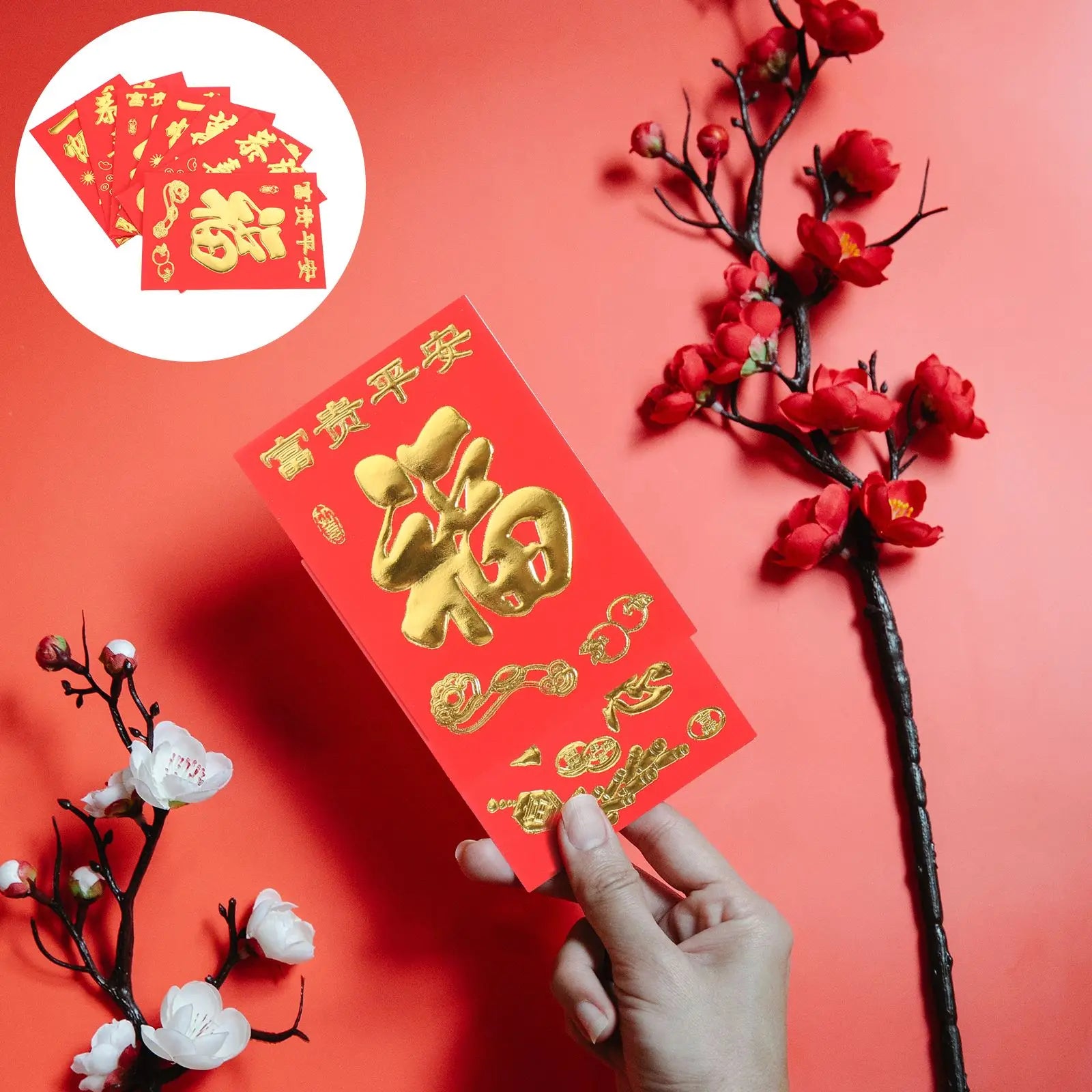 160Pcs 2024 Chinese New Year Red Envelopes Spring Festival Lucky Pocket Hongbao Children Gifts Red Bags Zpaxo