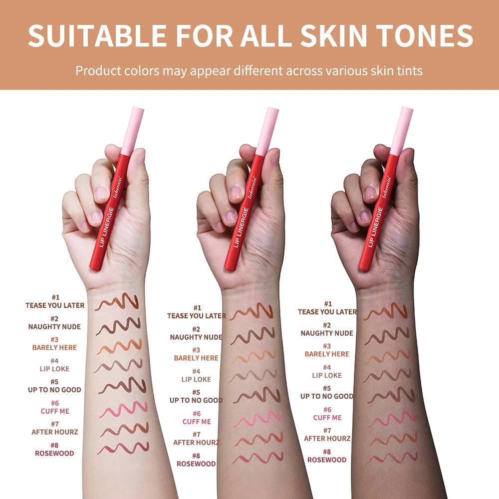 Lip Lingerie Long Lasting Waterproof Lip Liner Stain 8 Colors Transfer Proof Smudge Resistant Color No Bleed Formula Cosmetics Zpaxo