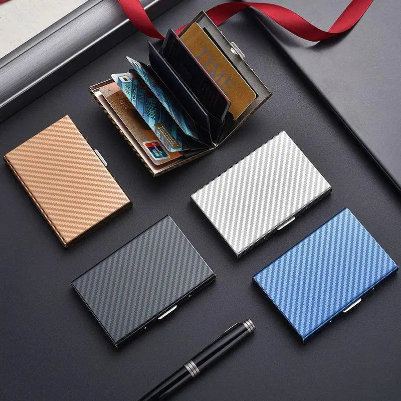 Money Bag Wallet RFID Blocking Men's Single Carbon Fiber Card Holder Zpaxo