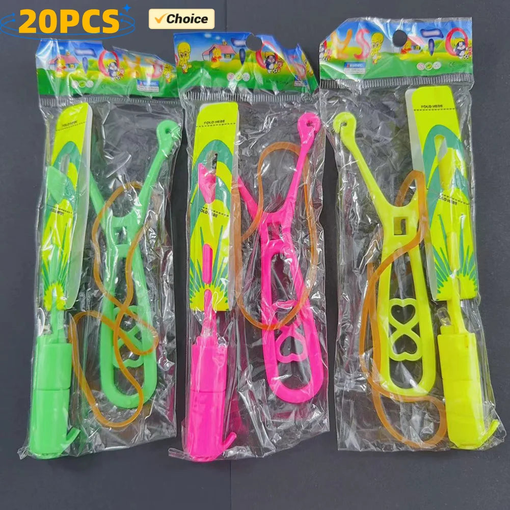 10 Slingshots Rocket Launcher LED Arrow Helicopters+launchers Flying Zpaxo