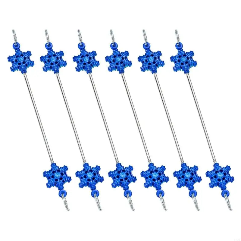 6 Metal Snowflake Ornament DIY Bead Crafts Christmas Tree Holiday Zpaxo for Deep Blue China Mainland