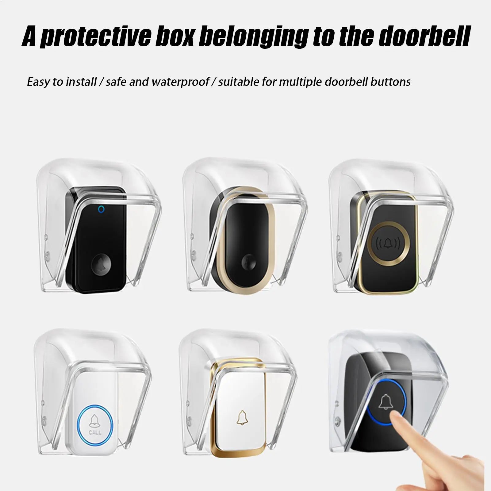 Waterproof Doorbell Cover Rain Case Wireless Button Smart Ring Chime