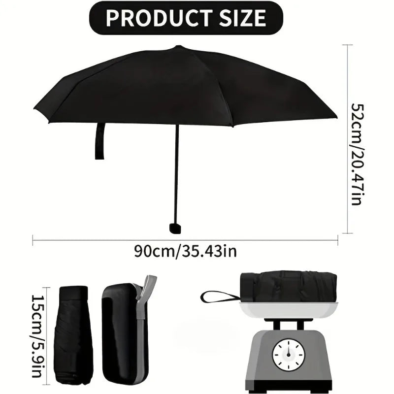 6-Fold Portable Mini Folding Umbrella Multi-color Nylon Sun Rain