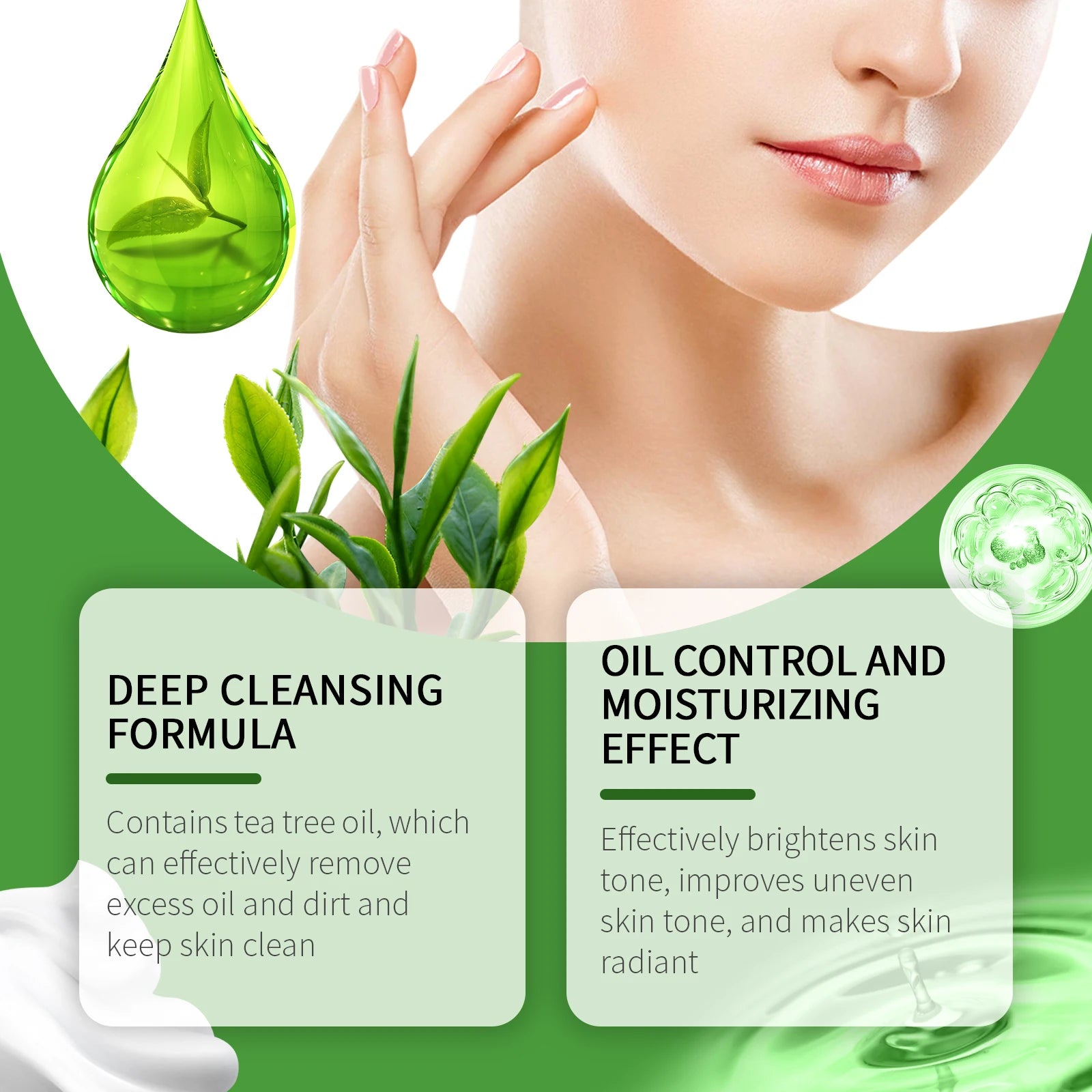 Tea Tree Cleansing Gel – Deep Clean, Exfoliate & Moisturize 100ml Facial Cleansing Gel Zpaxo