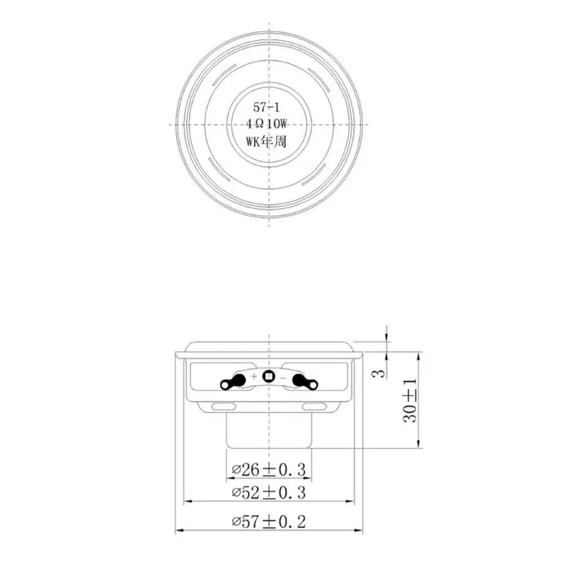 652F Waterproof 2.25Inch 4Ohm 10W Round Speaker Driver For Camping And Bathroom Sound Zpaxo